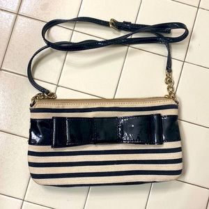 Kate Spaded black and white striped purse